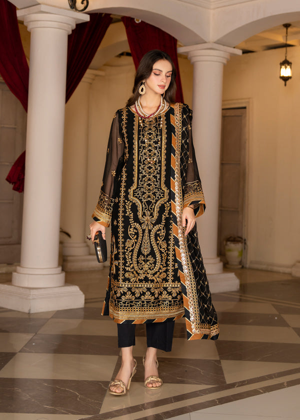 Strawberry | Rimjhim Chiffon Collection | FLS-RJ-001 - by - Libasekhas UK - Registered Vendor of : Strawberry - 100% Original Designer Dresss