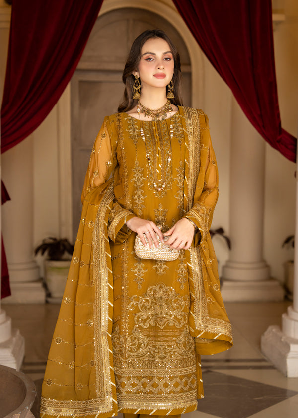 Strawberry | Rimjhim Chiffon Collection | FLS-RJ-009 - by - Libasekhas UK - Registered Vendor of : Strawberry - 100% Original Designer Dresss