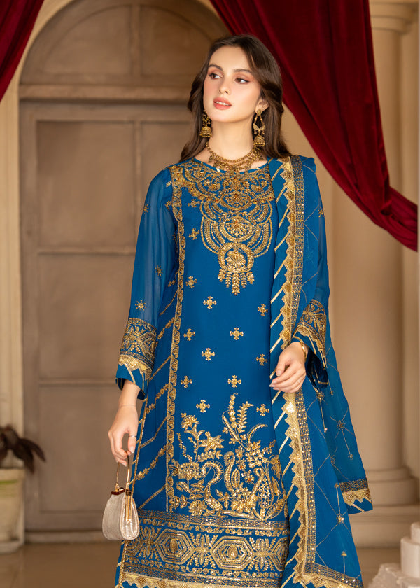 Strawberry | Rimjhim Chiffon Collection | FLS-RJ-010 - by - Libasekhas UK - Registered Vendor of : Strawberry - 100% Original Designer Dresss