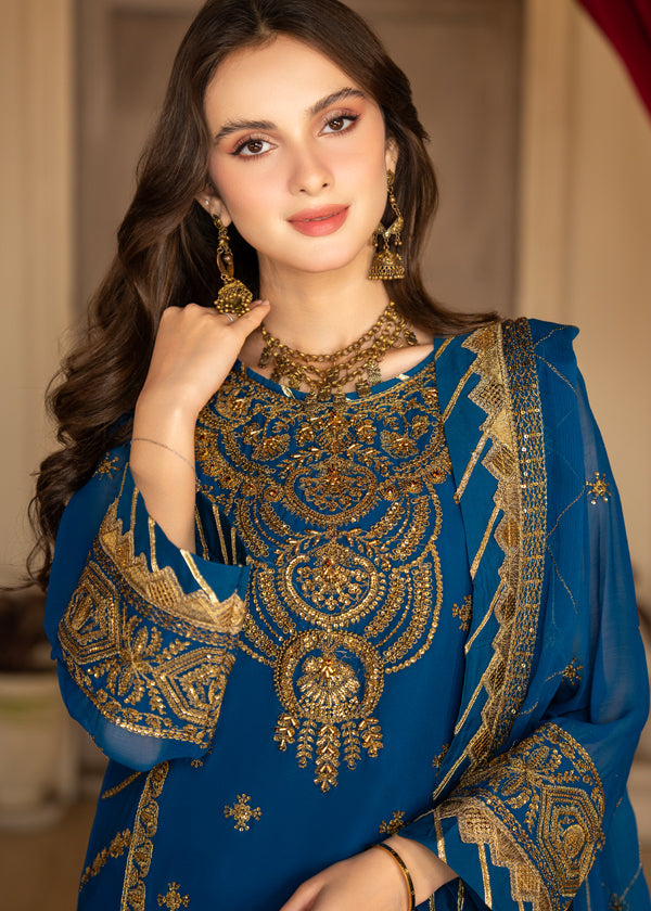 Strawberry | Rimjhim Chiffon Collection | FLS-RJ-010 - by - Libasekhas UK - Registered Vendor of : Strawberry - 100% Original Designer Dresss