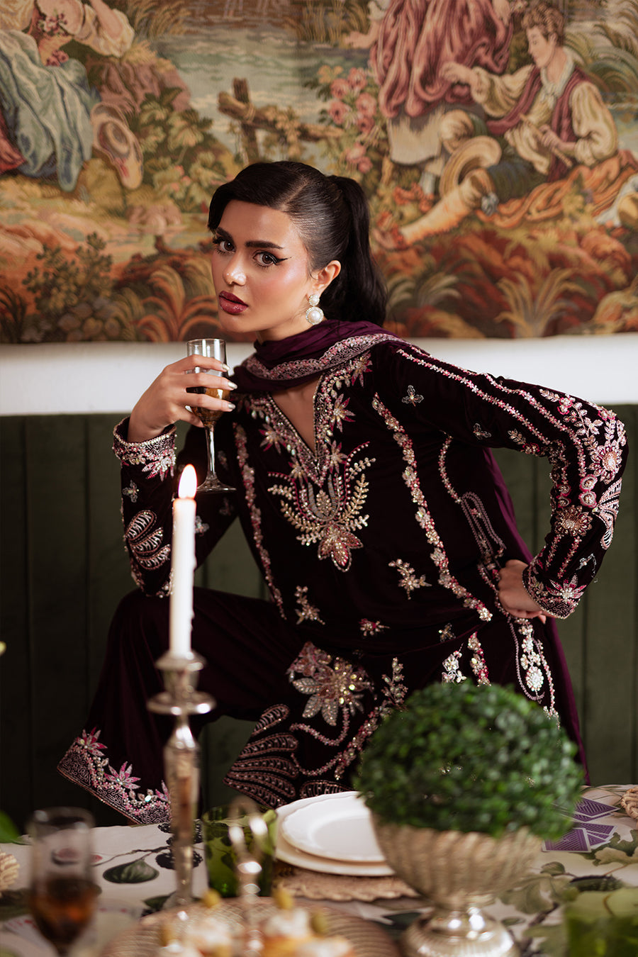 Saira Rizwan | Velvet Pret 25 | SHABNAM-SRVP25-05 - by Libasekhas UK - Registered Vendor of : Saira Rizwan - 100% Original Designer Dress