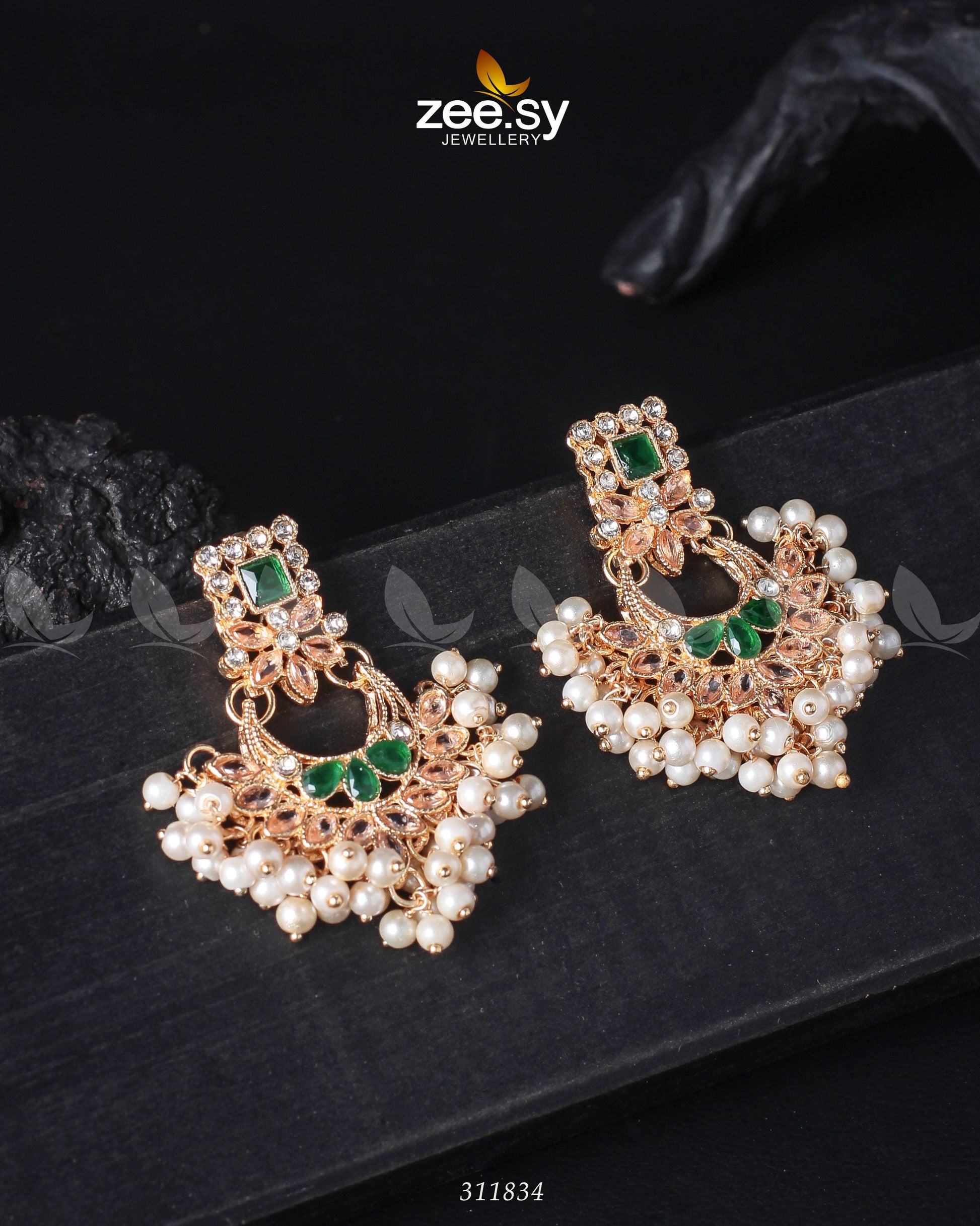 Lily Earrings - by - Libasekhas UK - Registered Vendor of : Zeesy - 100% Original Designer Dresss