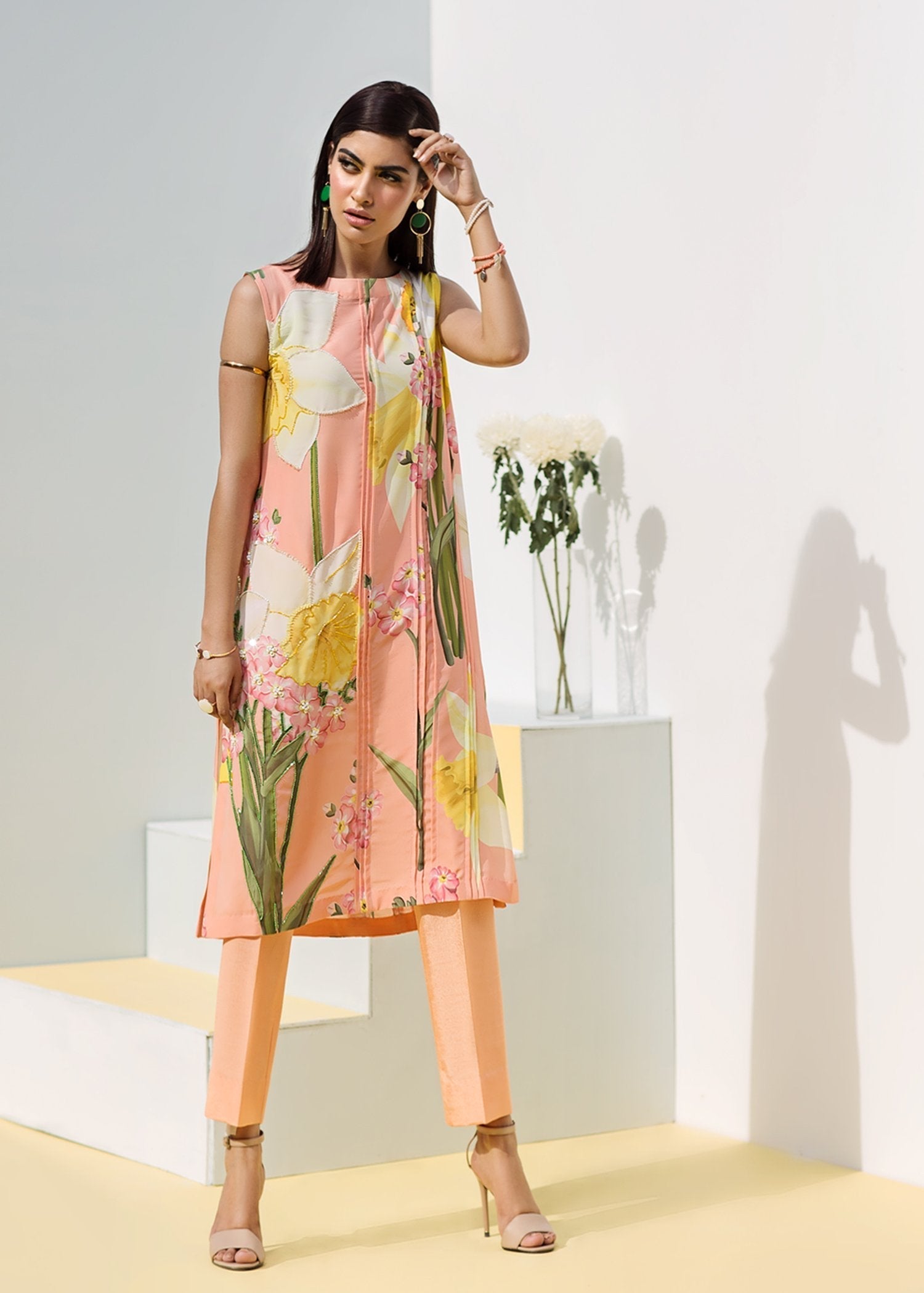 Hana | Daffodils Ready to Wear | Peach Merlin - by - Libasekhas UK - Registered Vendor of : Hana - 100% Original Designer Dresss