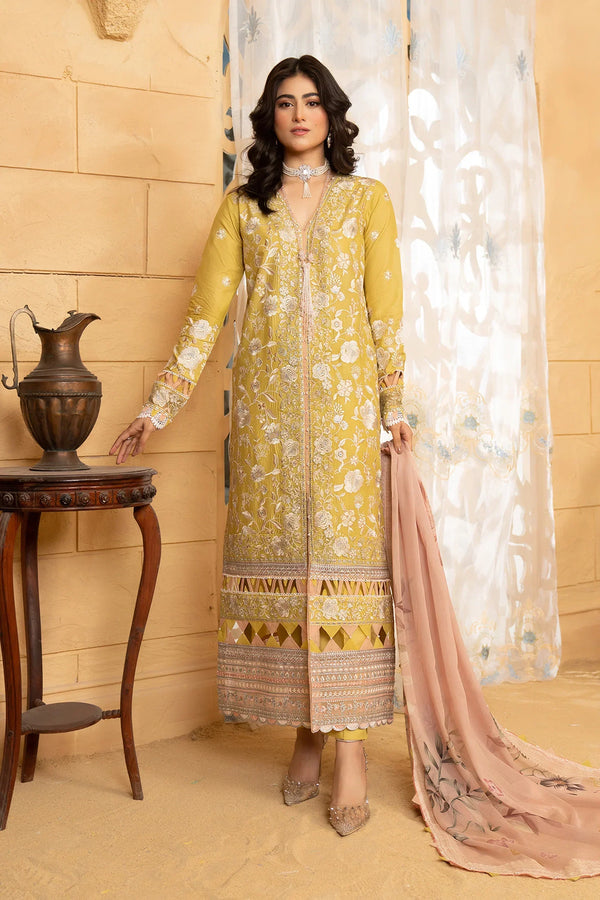 Hemstitch | Summer Luxury Lawn 24 | Lime - by - Libasekhas UK - Registered Vendor of : Hemstitch - 100% Original Designer Dresss