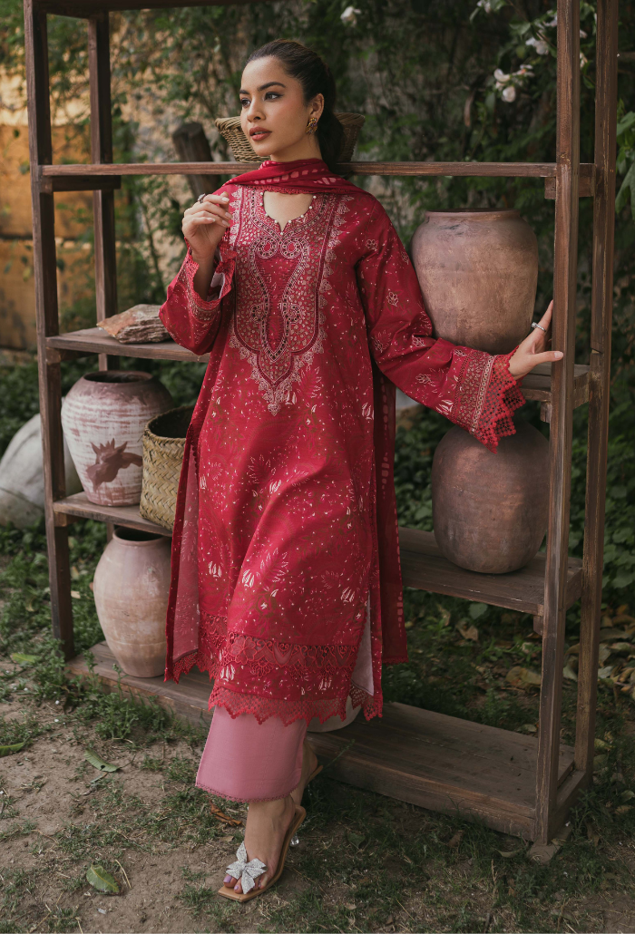 Humdum | Gardenia Lawn | D06 - by - Libasekhas UK - Registered Vendor of : HumDum - 100% Original Designer Dresss