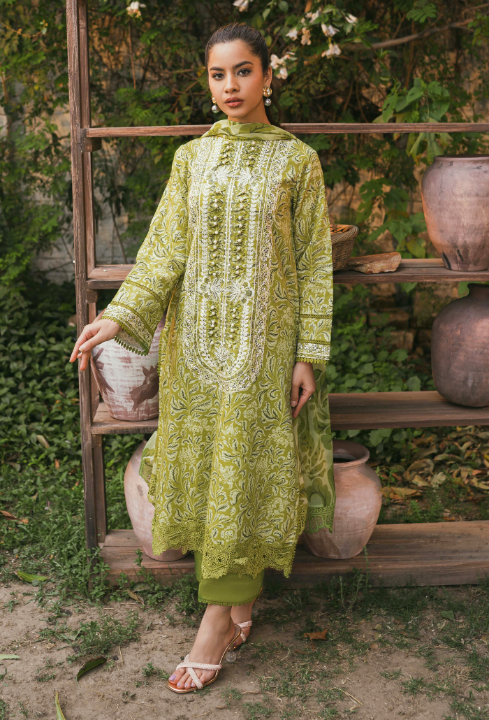 Humdum | Gardenia Lawn | D09 - by - Libasekhas UK - Registered Vendor of : HumDum - 100% Original Designer Dresss