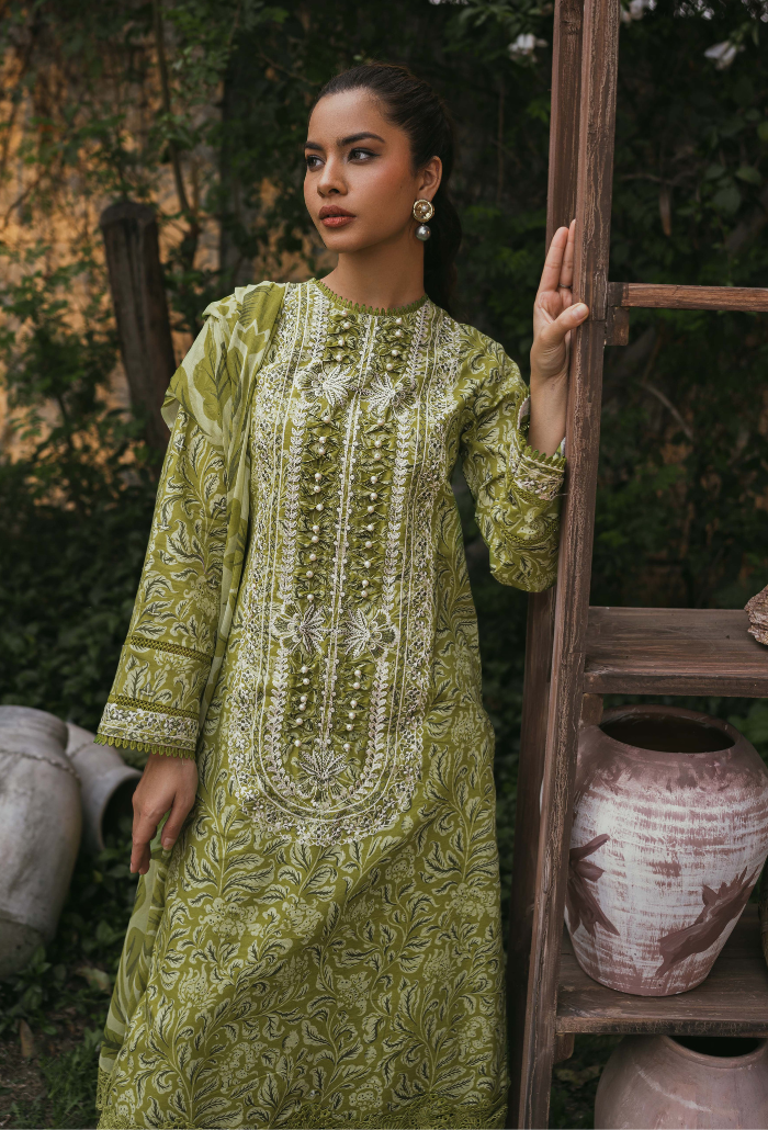 Humdum | Gardenia Lawn | D09 - by - Libasekhas UK - Registered Vendor of : HumDum - 100% Original Designer Dresss
