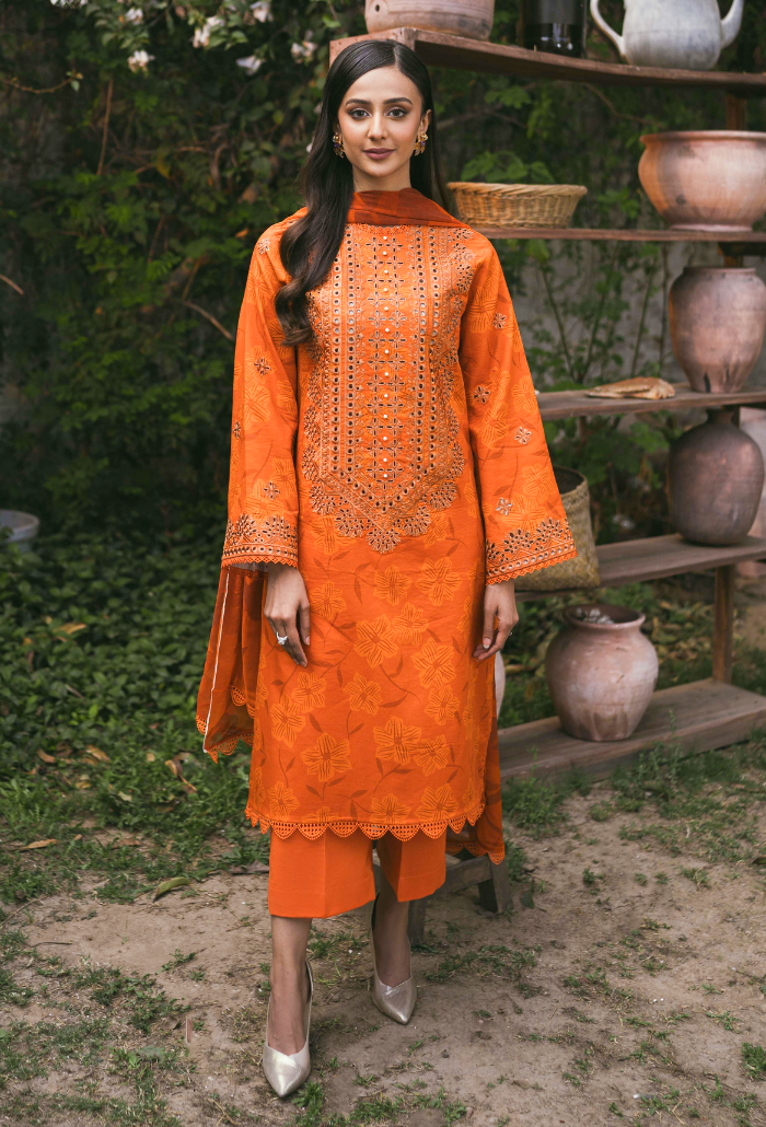 Humdum | Gardenia Lawn | D02 - by - Libasekhas UK - Registered Vendor of : HumDum - 100% Original Designer Dresss