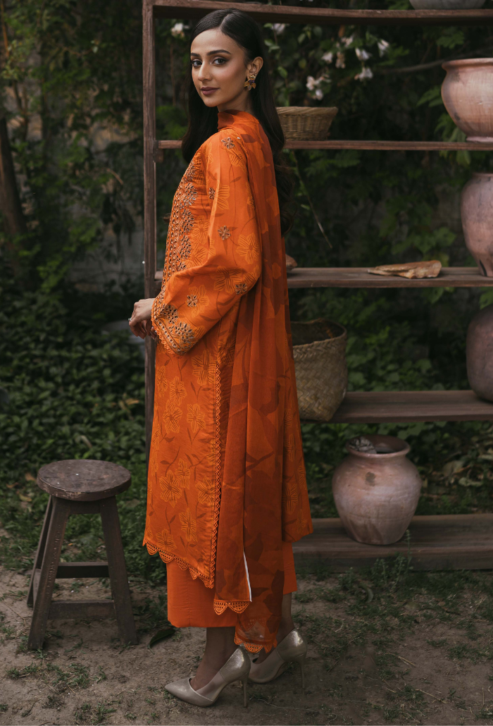 Humdum | Gardenia Lawn | D02 - by - Libasekhas UK - Registered Vendor of : HumDum - 100% Original Designer Dresss