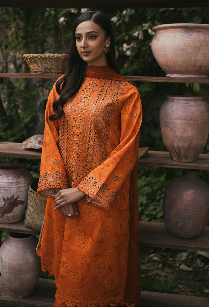 Humdum | Gardenia Lawn | D02 - by - Libasekhas UK - Registered Vendor of : HumDum - 100% Original Designer Dresss