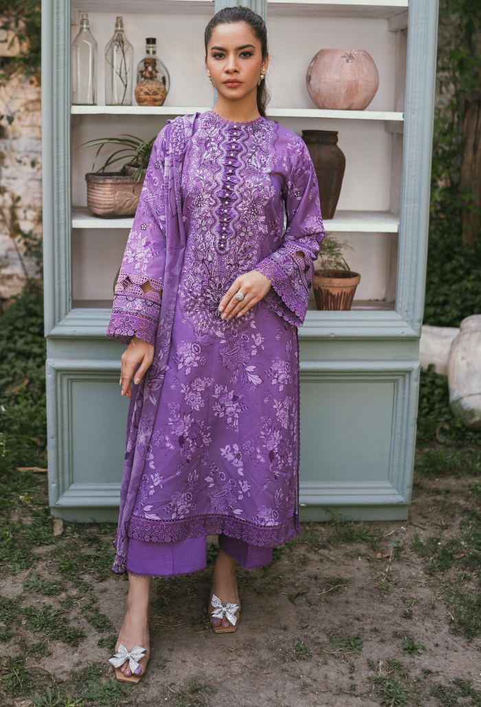 Humdum | Gardenia Lawn | D08 - by - Libasekhas UK - Registered Vendor of : HumDum - 100% Original Designer Dresss