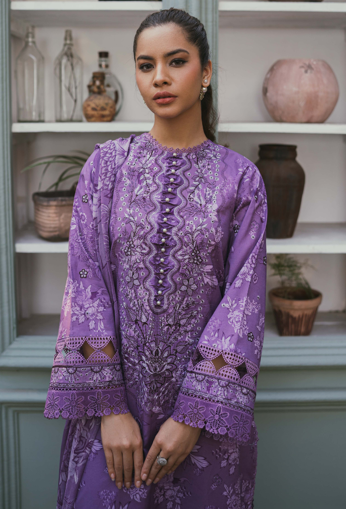 Humdum | Gardenia Lawn | D08 - by - Libasekhas UK - Registered Vendor of : HumDum - 100% Original Designer Dresss