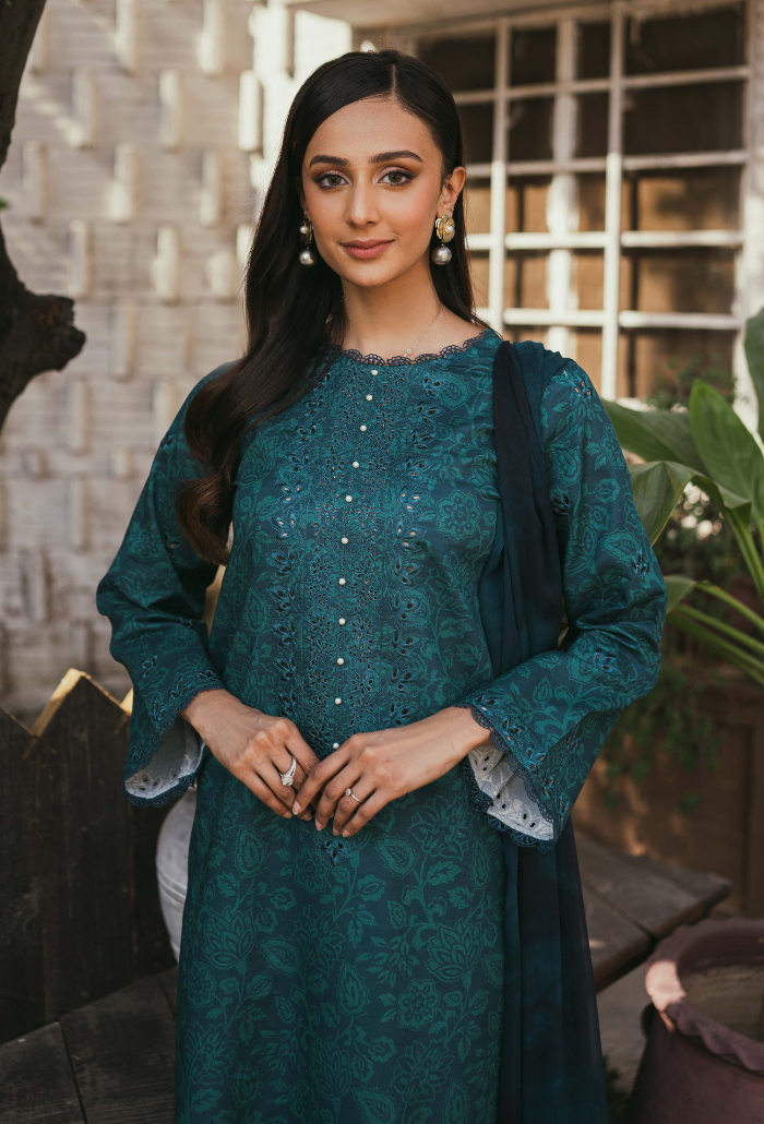 Humdum | Gardenia Lawn | D01 - by - Libasekhas UK - Registered Vendor of : HumDum - 100% Original Designer Dresss