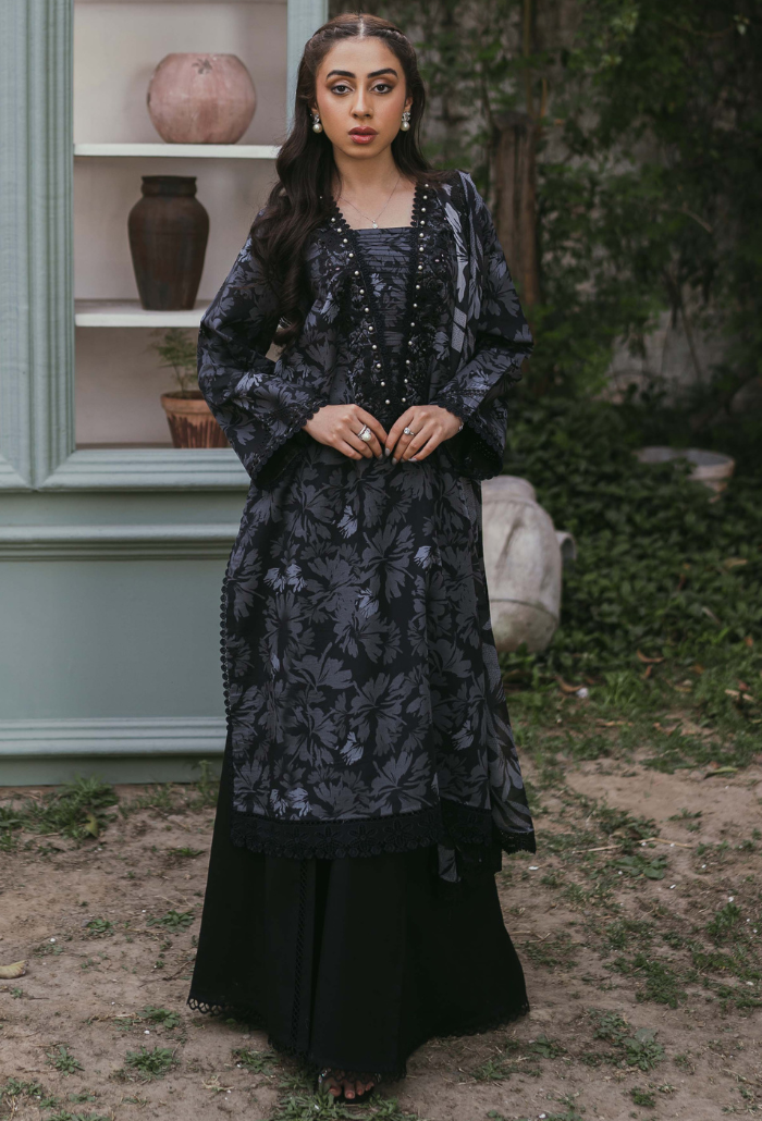 Humdum | Gardenia Lawn | D04 - by - Libasekhas UK - Registered Vendor of : HumDum - 100% Original Designer Dresss