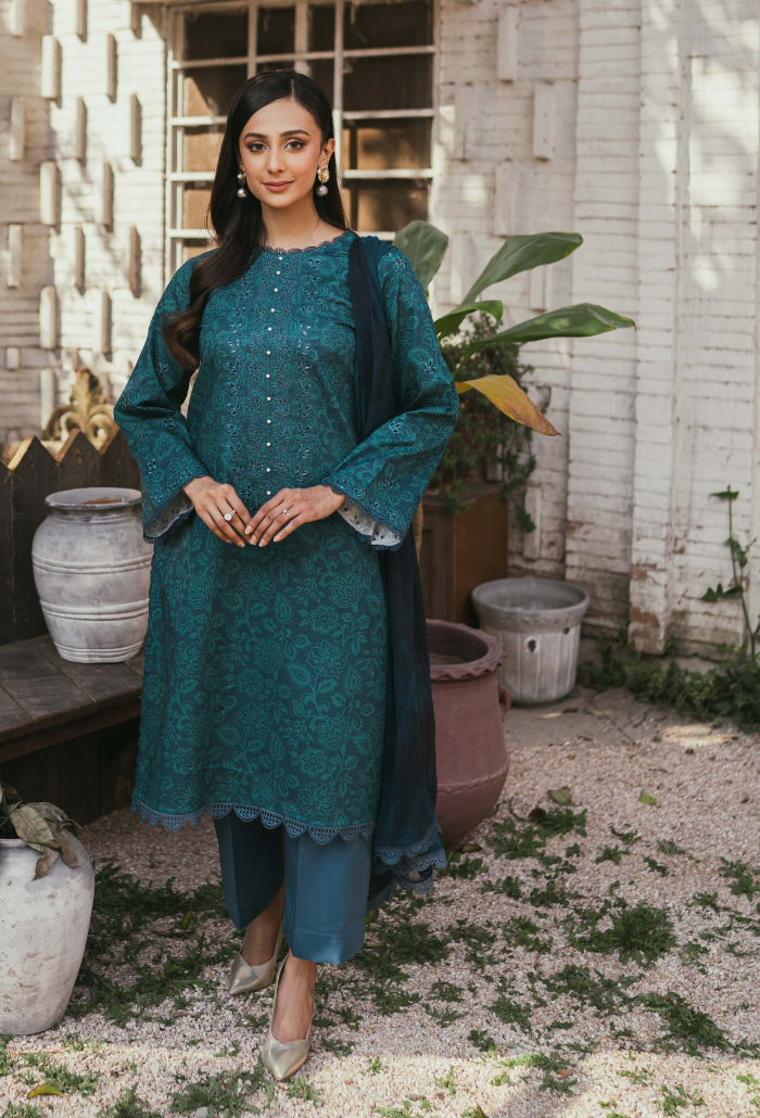 Humdum | Gardenia Lawn | D01 - by - Libasekhas UK - Registered Vendor of : HumDum - 100% Original Designer Dresss