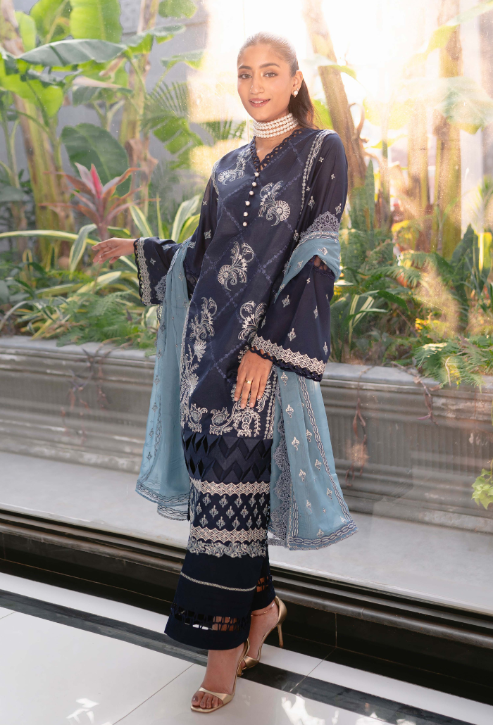 Humdum | Meraki Lawn 24 | d08 - by - Libasekhas UK - Registered Vendor of : HumDum - 100% Original Designer Dresss