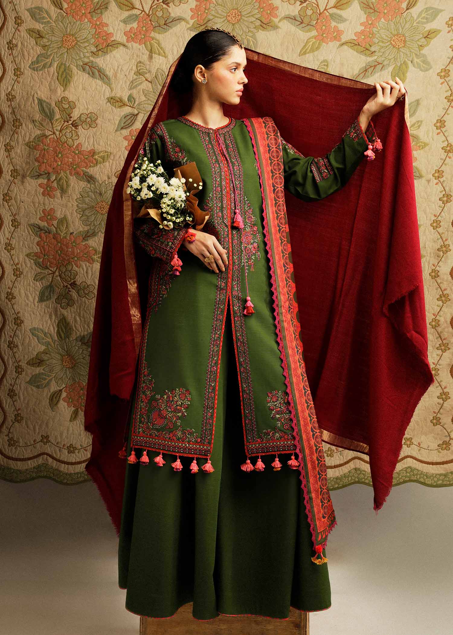 Hussain Rehar | Winter Shawl Khaddar 23 | Taal - by - Libasekhas UK - Registered Vendor of : Hussain Rehar - 100% Original Designer Dresss