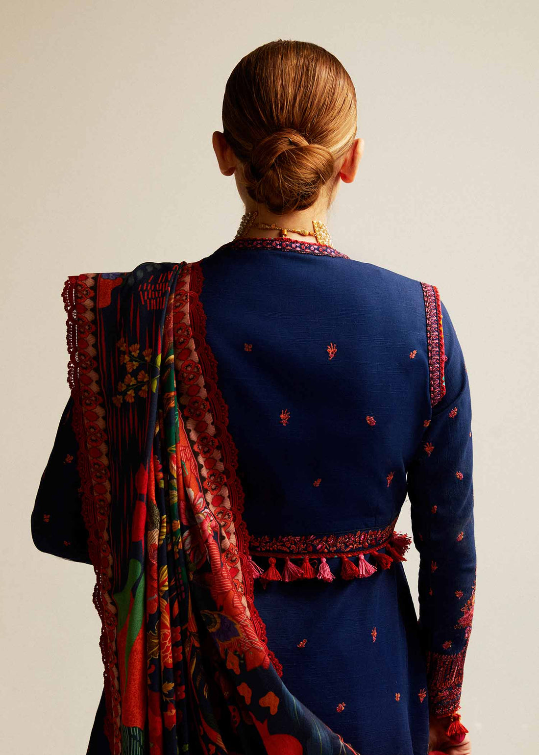 Hussain Rehar | Winter Shawl Khaddar 23 | Cerulean - by - Libasekhas UK - Registered Vendor of : Hussain Rehar - 100% Original Designer Dresss