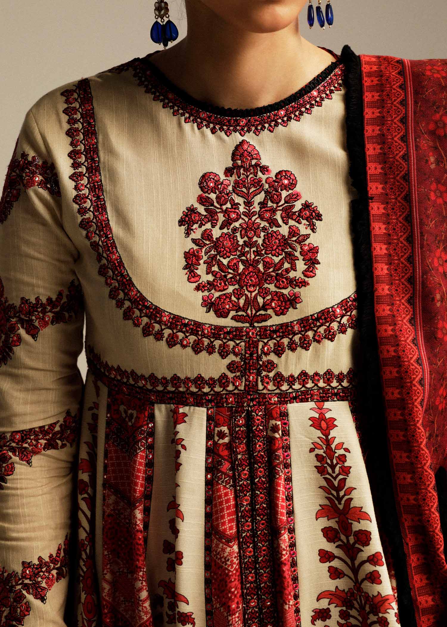 Hussain Rehar | Winter Shawl Khaddar 23 | Opaline - by - Libasekhas UK - Registered Vendor of : Hussain Rehar - 100% Original Designer Dresss