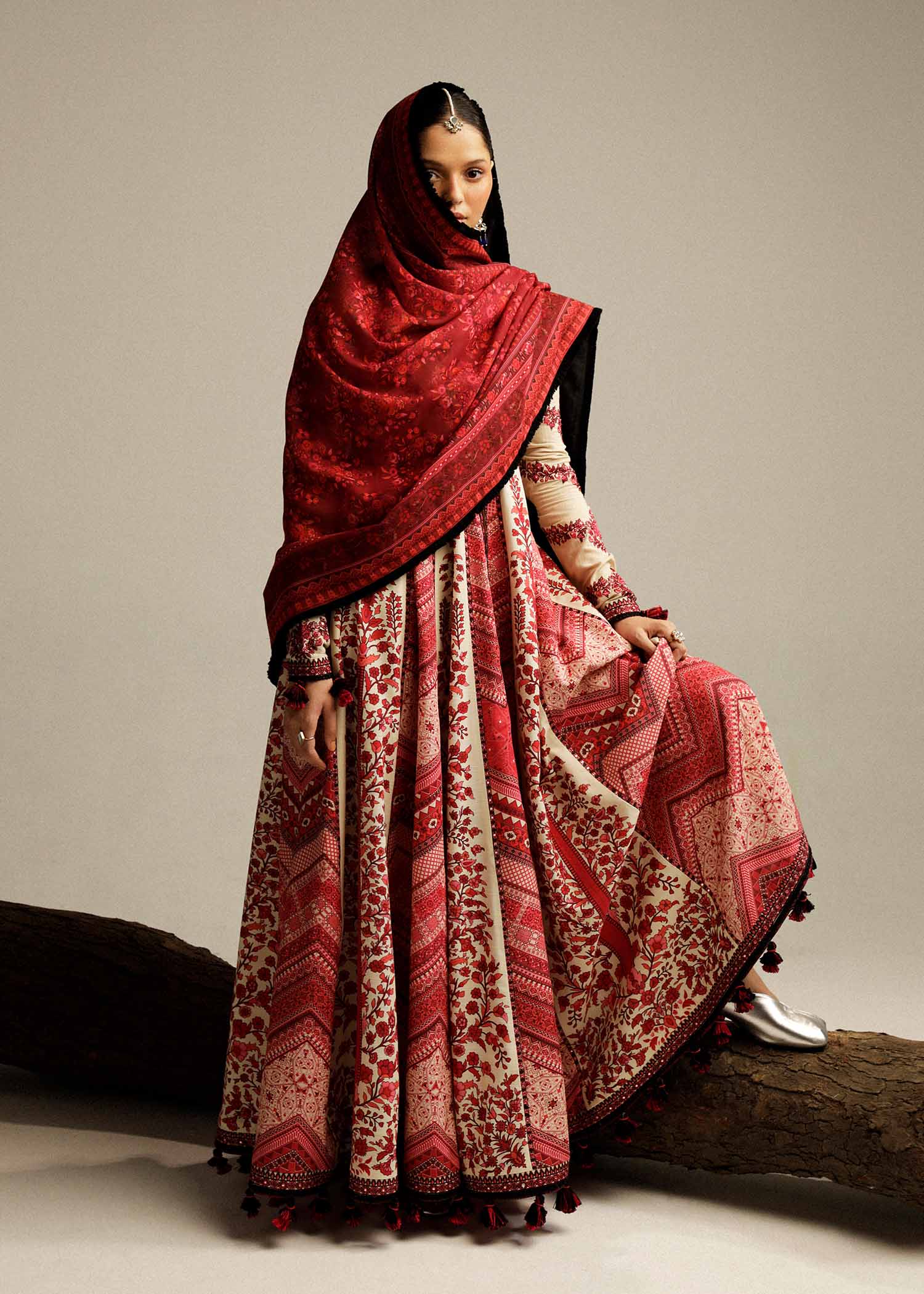 Hussain Rehar | Winter Shawl Khaddar 23 | Opaline - by - Libasekhas UK - Registered Vendor of : Hussain Rehar - 100% Original Designer Dresss