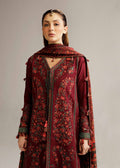 Hussain Rehar | Winter Shawl Khaddar 23 | Ruby - by - Libasekhas UK - Registered Vendor of : Hussain Rehar - 100% Original Designer Dresss