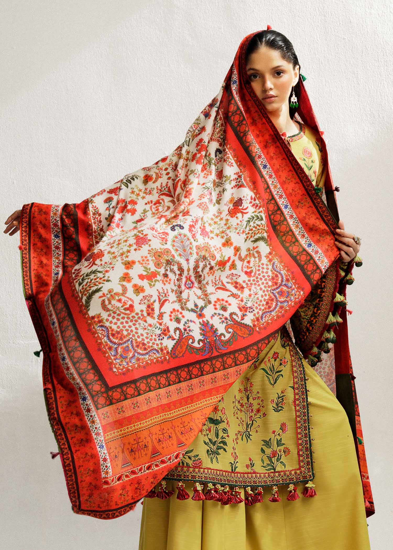 Hussain Rehar | Winter Shawl Khaddar 23 | Ember - by - Libasekhas UK - Registered Vendor of : Hussain Rehar - 100% Original Designer Dresss