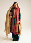 Hussain Rehar | Winter Shawl Khaddar 23 | Teal - by - Libasekhas UK - Registered Vendor of : Hussain Rehar - 100% Original Designer Dresss