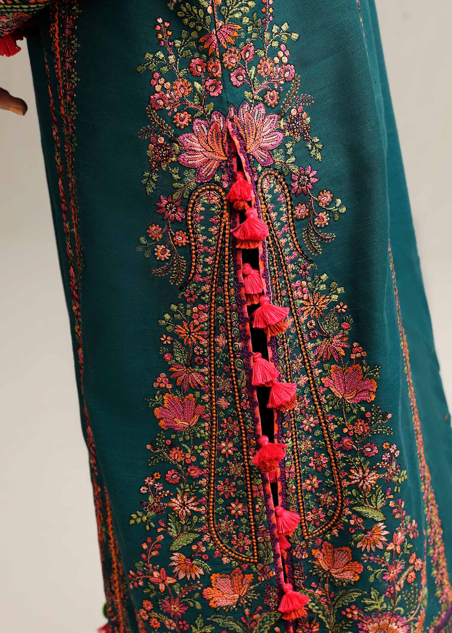 Hussain Rehar | Winter Shawl Khaddar 23 | Teal - by - Libasekhas UK - Registered Vendor of : Hussain Rehar - 100% Original Designer Dresss