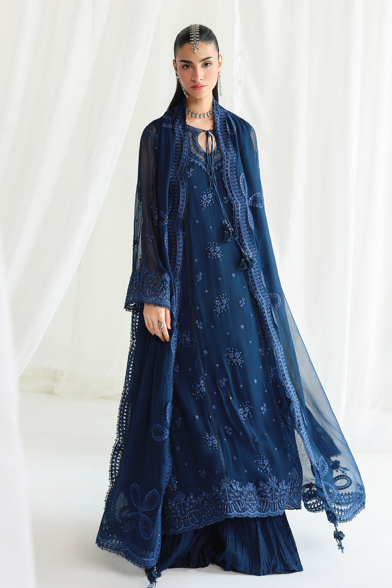 Qalamkar | Chiffon 26 | QCC-02 SHIREEN - by Libasekhas UK - Registered Vendor of : Qalamkar - 100% Original Designer Dress