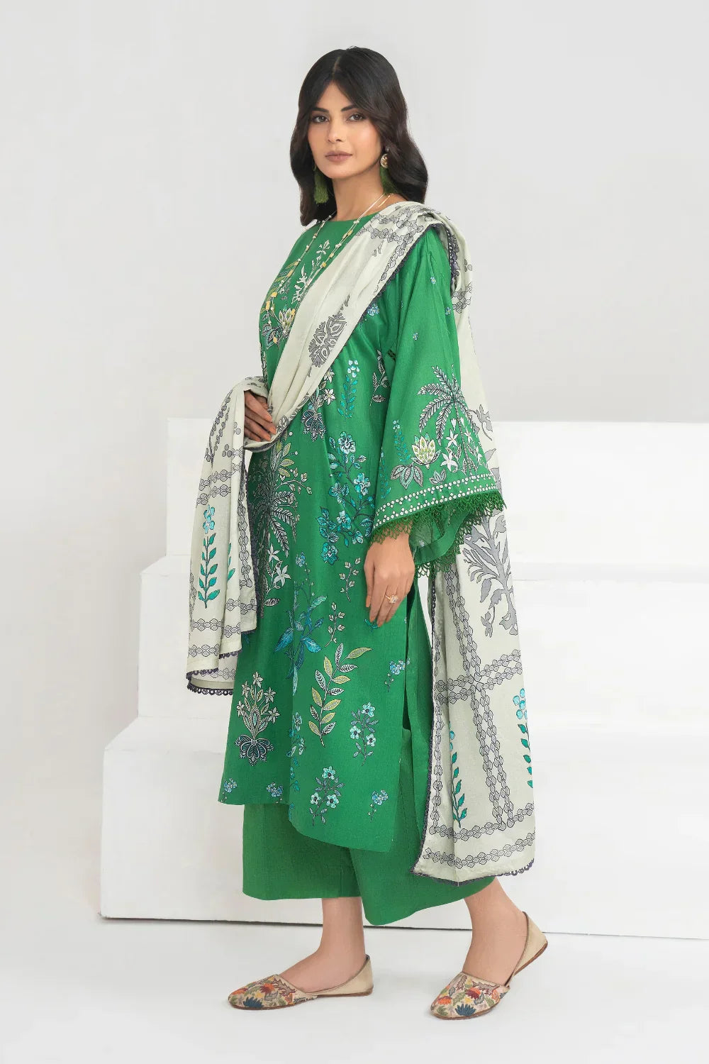 Ittehad | Printed Lawn 24 | IP3P04-3PS-GRN - by - Libasekhas UK - Registered Vendor of : Ittehad - 100% Original Designer Dresss