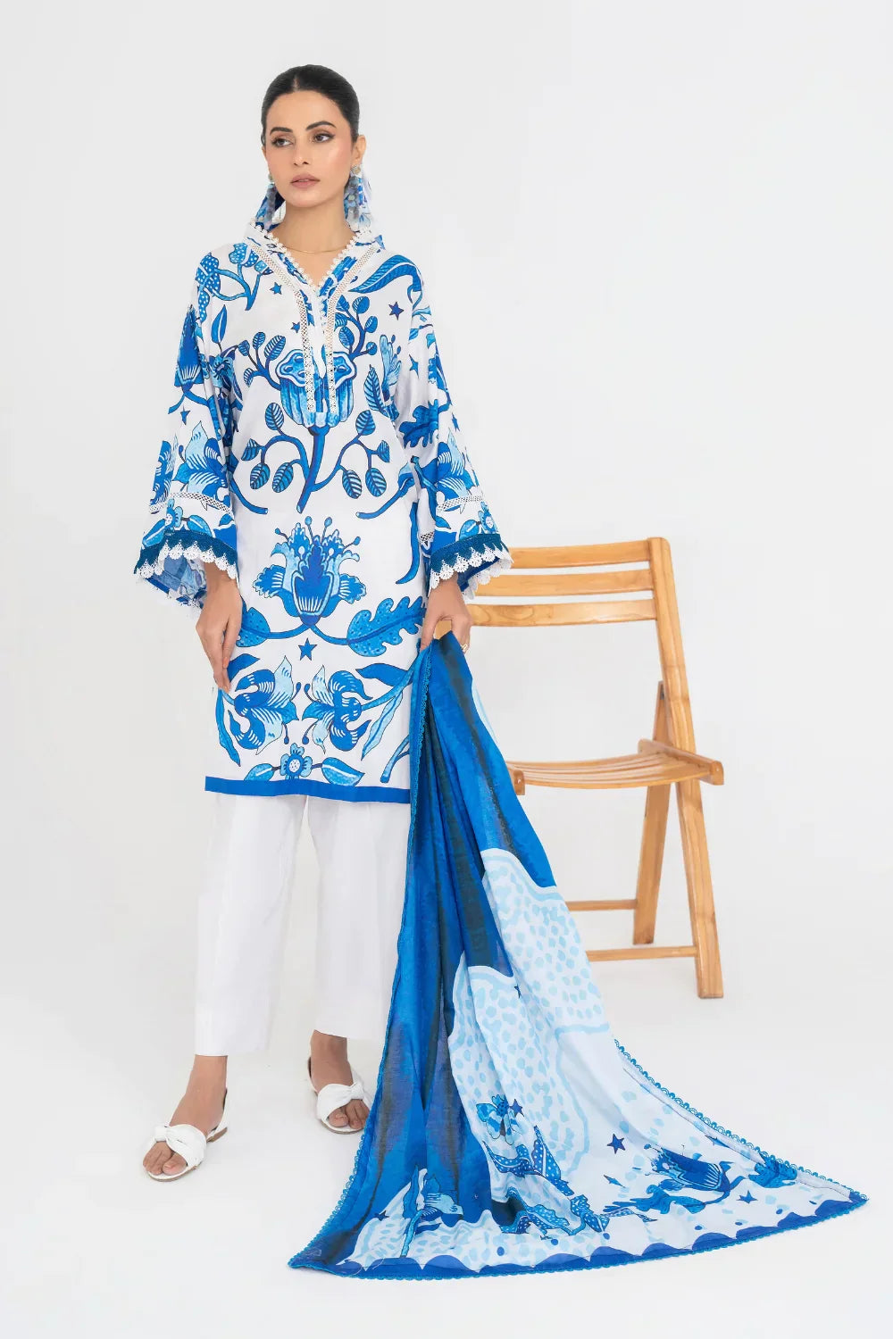 Ittehad | Printed Lawn 24 | IP3P10-3PS-BLU - by - Libasekhas UK - Registered Vendor of : Ittehad - 100% Original Designer Dresss