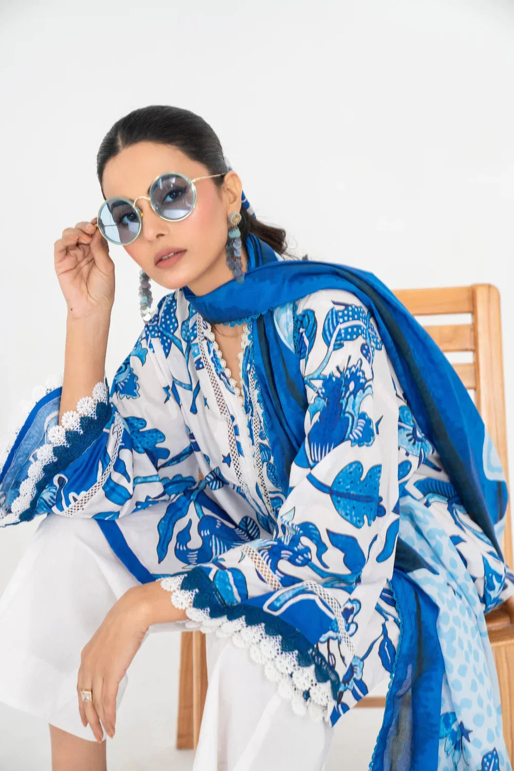 Ittehad | Printed Lawn 24 | IP3P10-3PS-BLU - by - Libasekhas UK - Registered Vendor of : Ittehad - 100% Original Designer Dresss