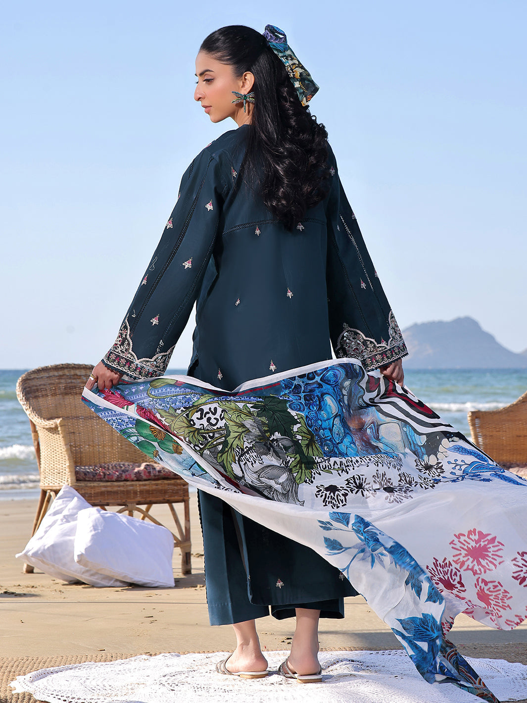 Izel | Saahil Signature Lawn 24 | SAPPHIRE - by - Libasekhas UK - Registered Vendor of : Izel - 100% Original Designer Dresss