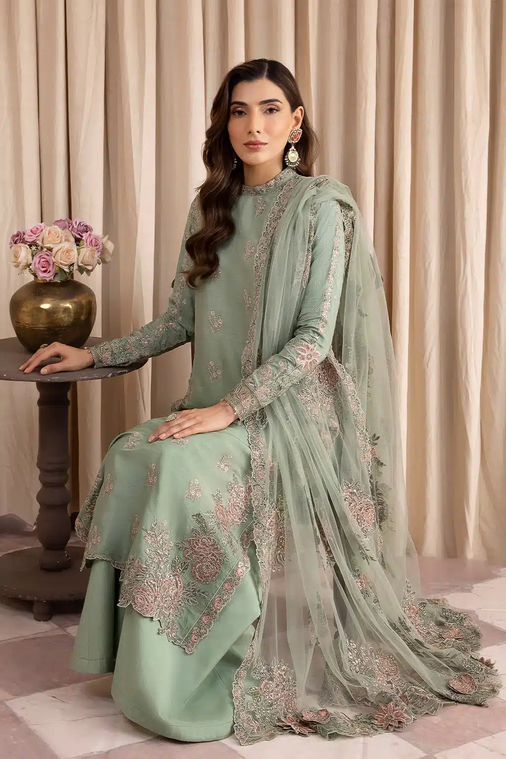 Iznik | Festive Raw Silk 23 | IRS-01 SUAVE - by - Libasekhas UK - Registered Vendor of : Iznik - 100% Original Designer Dresss