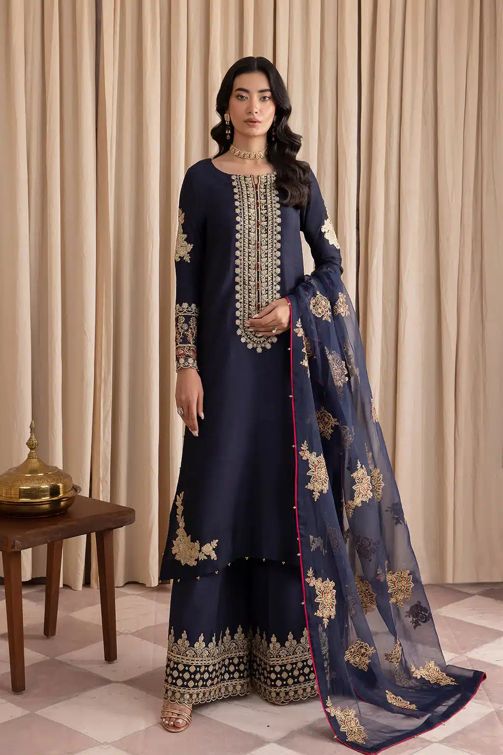 Iznik | Festive Raw Silk 23 | IRS-07 ZENITH - by - Libasekhas UK - Registered Vendor of : Iznik - 100% Original Designer Dresss