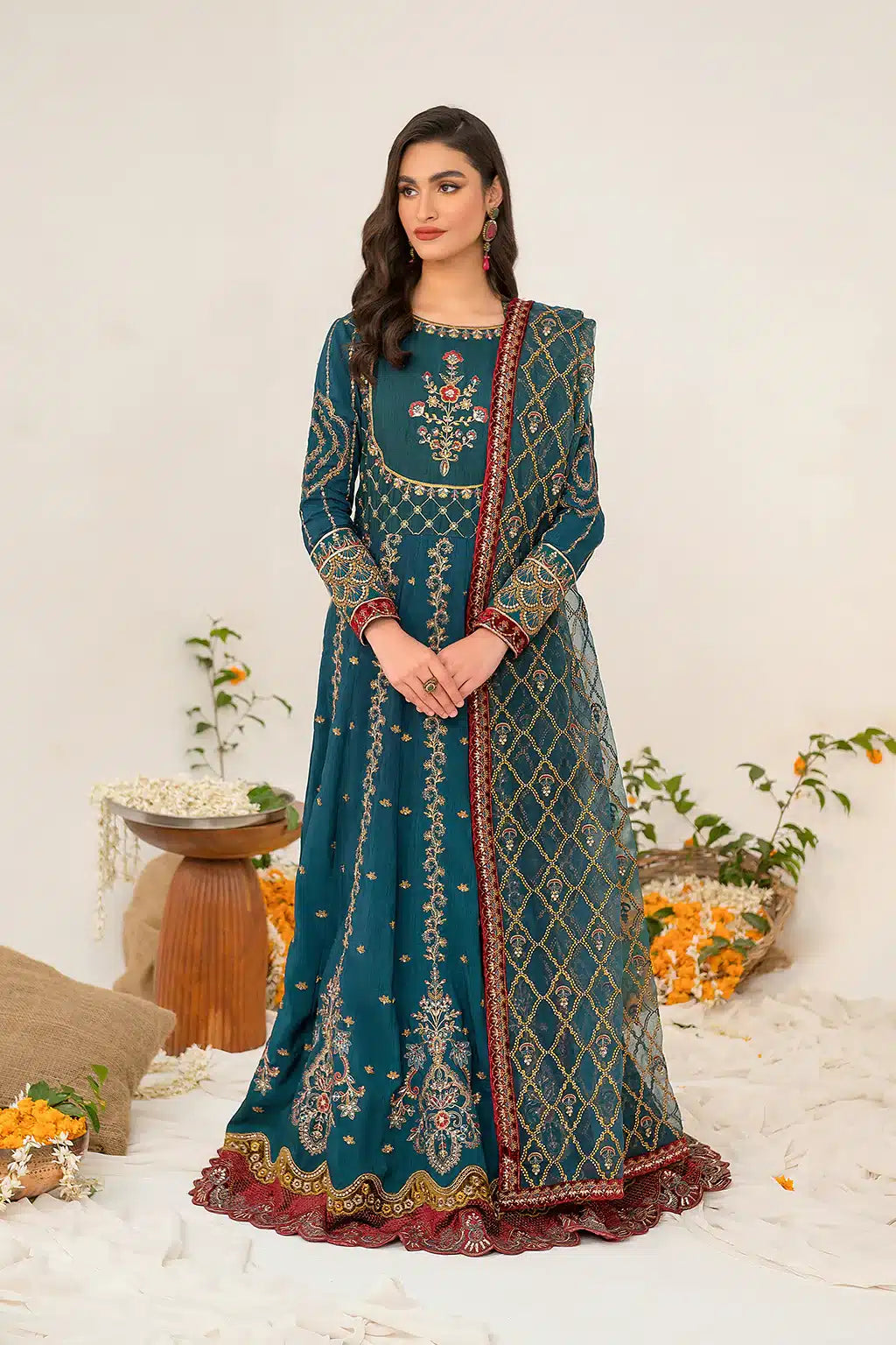 Iznik | Festive Raw Silk 23 | IRS-08 SANGUINE - by - Libasekhas UK - Registered Vendor of : Iznik - 100% Original Designer Dresss
