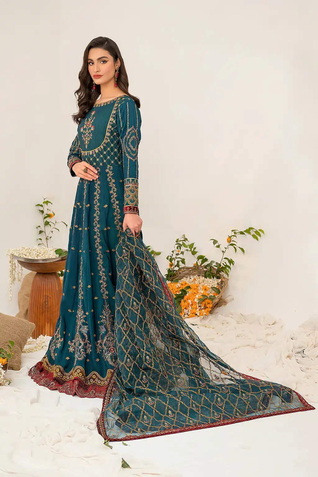 Iznik | Festive Raw Silk 23 | IRS-08 SANGUINE - by - Libasekhas UK - Registered Vendor of : Iznik - 100% Original Designer Dresss