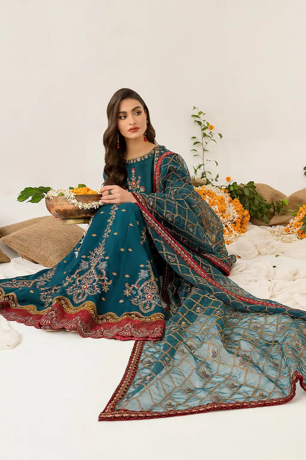 Iznik | Festive Raw Silk 23 | IRS-08 SANGUINE - by - Libasekhas UK - Registered Vendor of : Iznik - 100% Original Designer Dresss