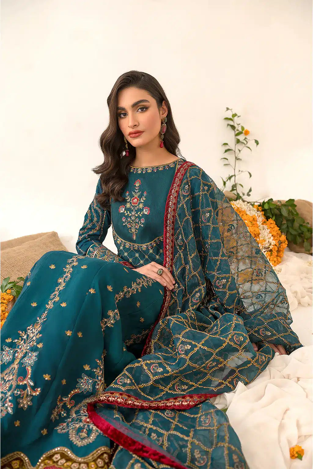 Iznik | Festive Raw Silk 23 | IRS-08 SANGUINE - by - Libasekhas UK - Registered Vendor of : Iznik - 100% Original Designer Dresss