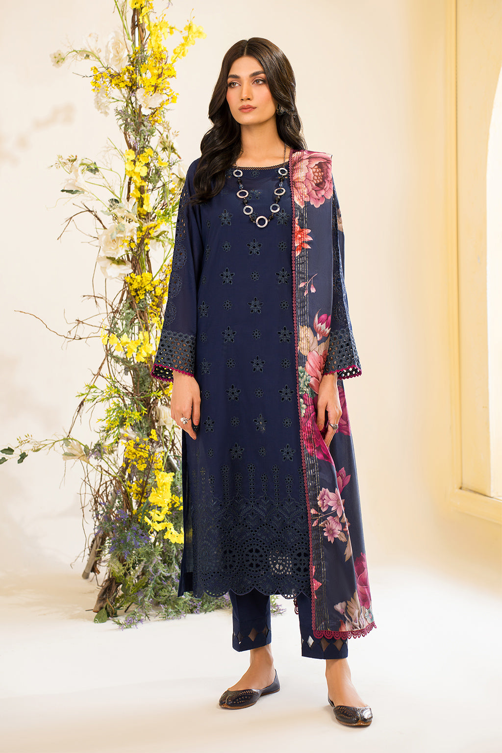 Iznik | Lawnkari 24 | UE-163 BLOOMEASE - by - Libasekhas UK - Registered Vendor of : Iznik - 100% Original Designer Dresss