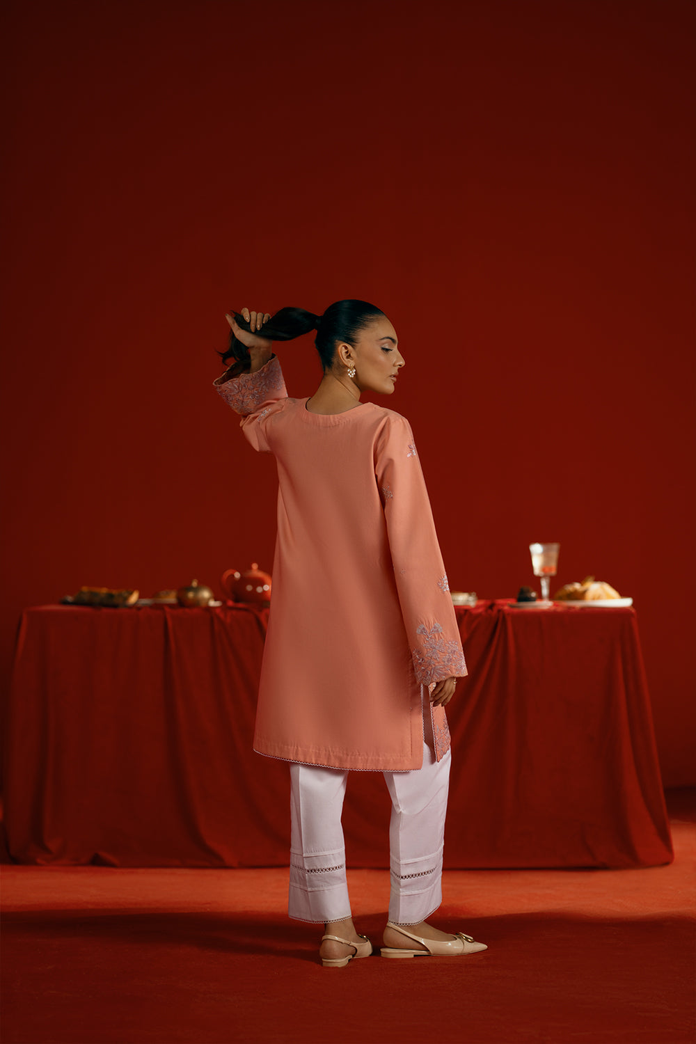 Saira Rizwan | Joolie Co ords | JOOLIE PEACH - JBP25-05 - by Libasekhas UK - Registered Vendor of : Saira Rizwan - 100% Original Designer Dress