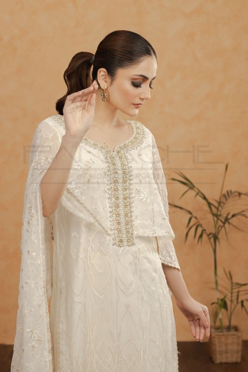 Panache | Pret | White Grace - by - Libasekhas UK - Registered Vendor of : Panache By Mona - 100% Original Designer Dresss