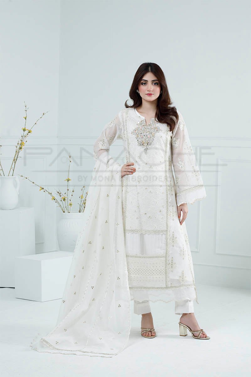 Panache | Pret | Ivory Mirage - by - Libasekhas UK - Registered Vendor of : Panache By Mona - 100% Original Designer Dresss