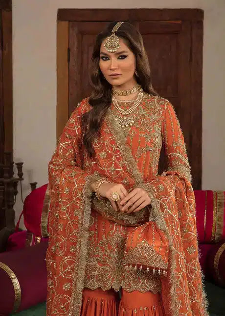 Kanwal Malik | Angana Luxury Formals 23 | Naranji - by - Libasekhas UK - Registered Vendor of : Kanwal Malik - 100% Original Designer Dresss