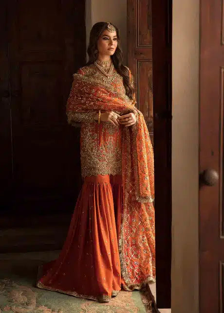 Kanwal Malik | Angana Luxury Formals 23 | Naranji - by - Libasekhas UK - Registered Vendor of : Kanwal Malik - 100% Original Designer Dresss