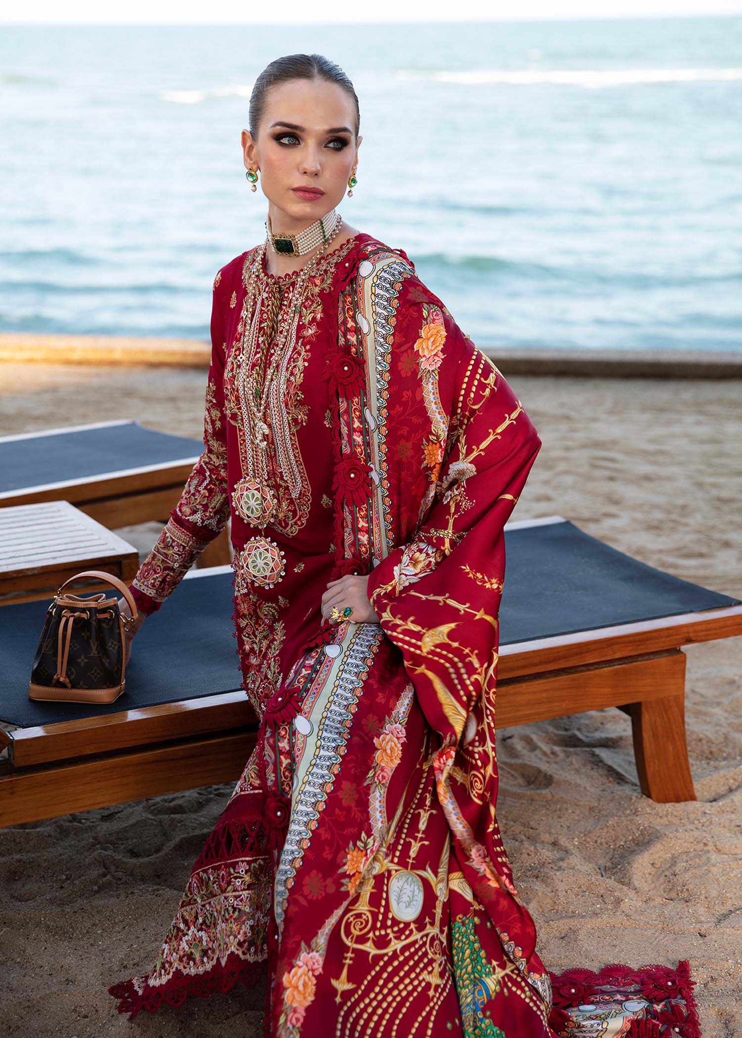 Kanwal Malik | Sareen Luxury Lawn 24 | Rose - by - Libasekhas UK - Registered Vendor of : Kanwal Malik - 100% Original Designer Dresss
