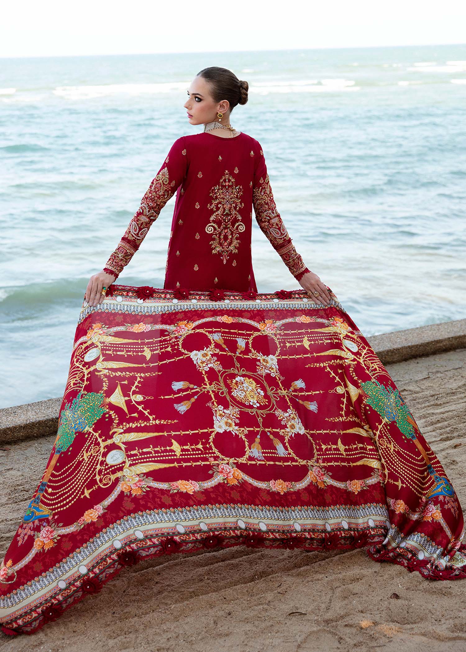 Kanwal Malik | Sareen Luxury Lawn 24 | Rose - by - Libasekhas UK - Registered Vendor of : Kanwal Malik - 100% Original Designer Dresss