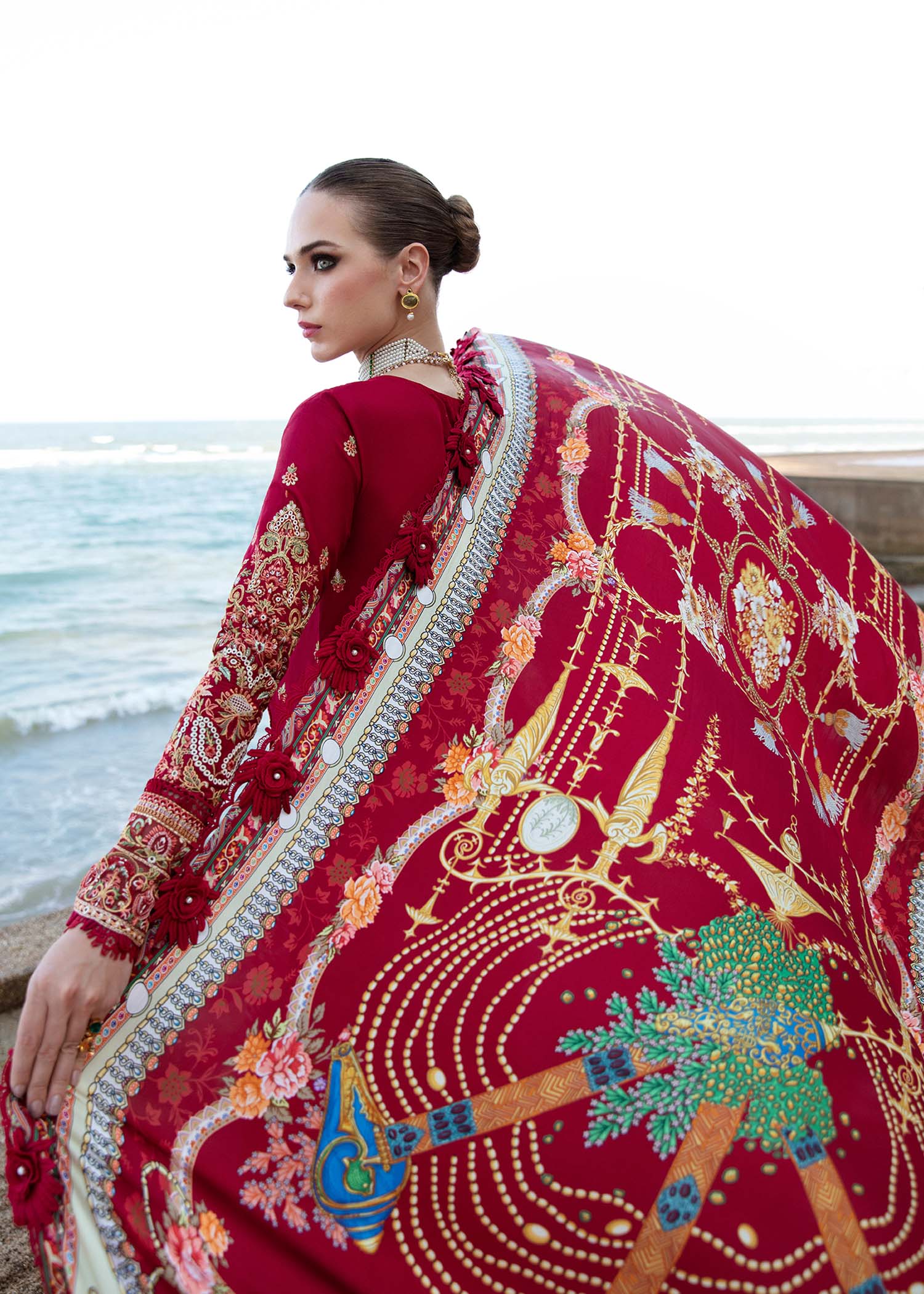 Kanwal Malik | Sareen Luxury Lawn 24 | Rose - by - Libasekhas UK - Registered Vendor of : Kanwal Malik - 100% Original Designer Dresss