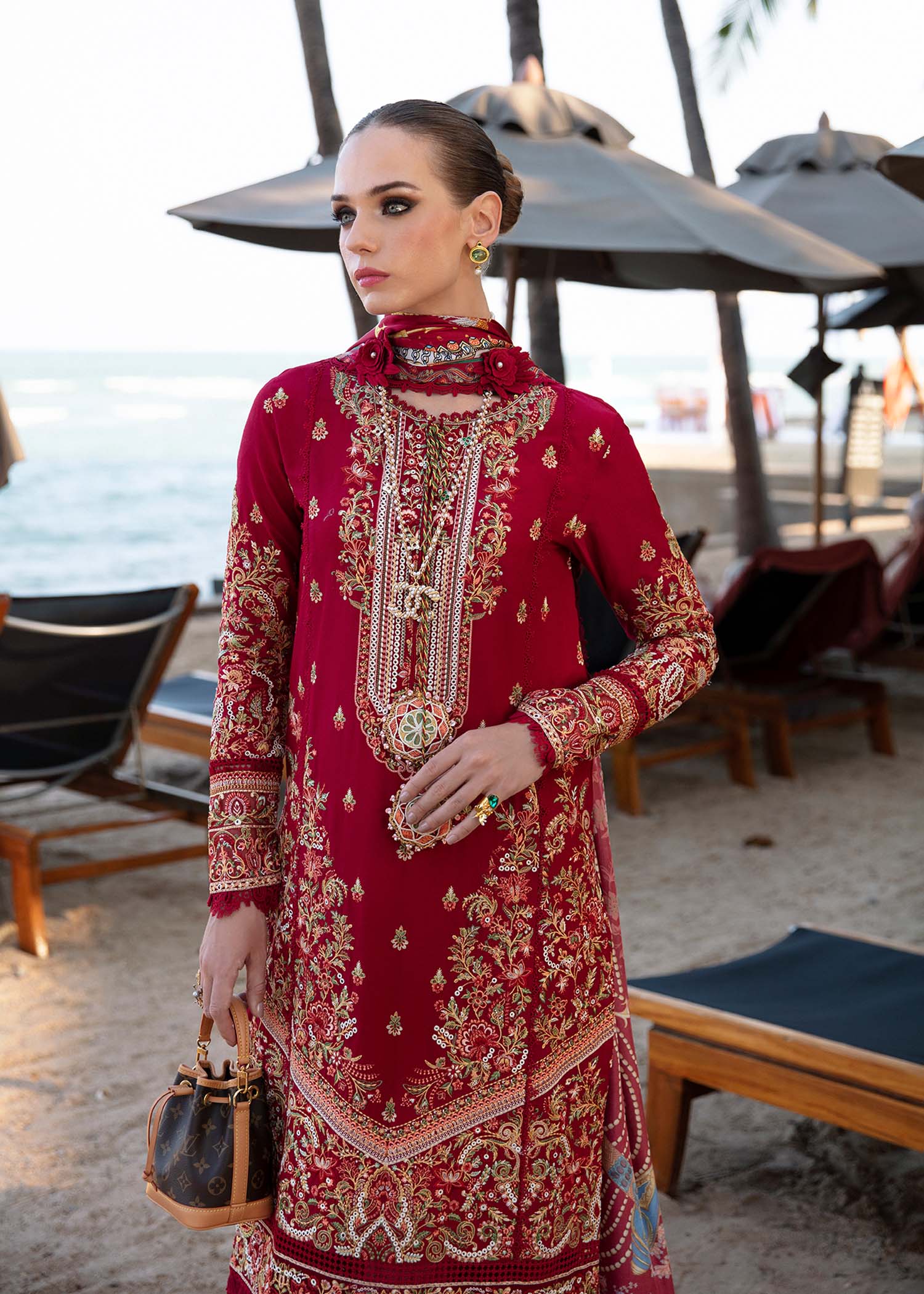 Kanwal Malik | Sareen Luxury Lawn 24 | Rose - by - Libasekhas UK - Registered Vendor of : Kanwal Malik - 100% Original Designer Dresss
