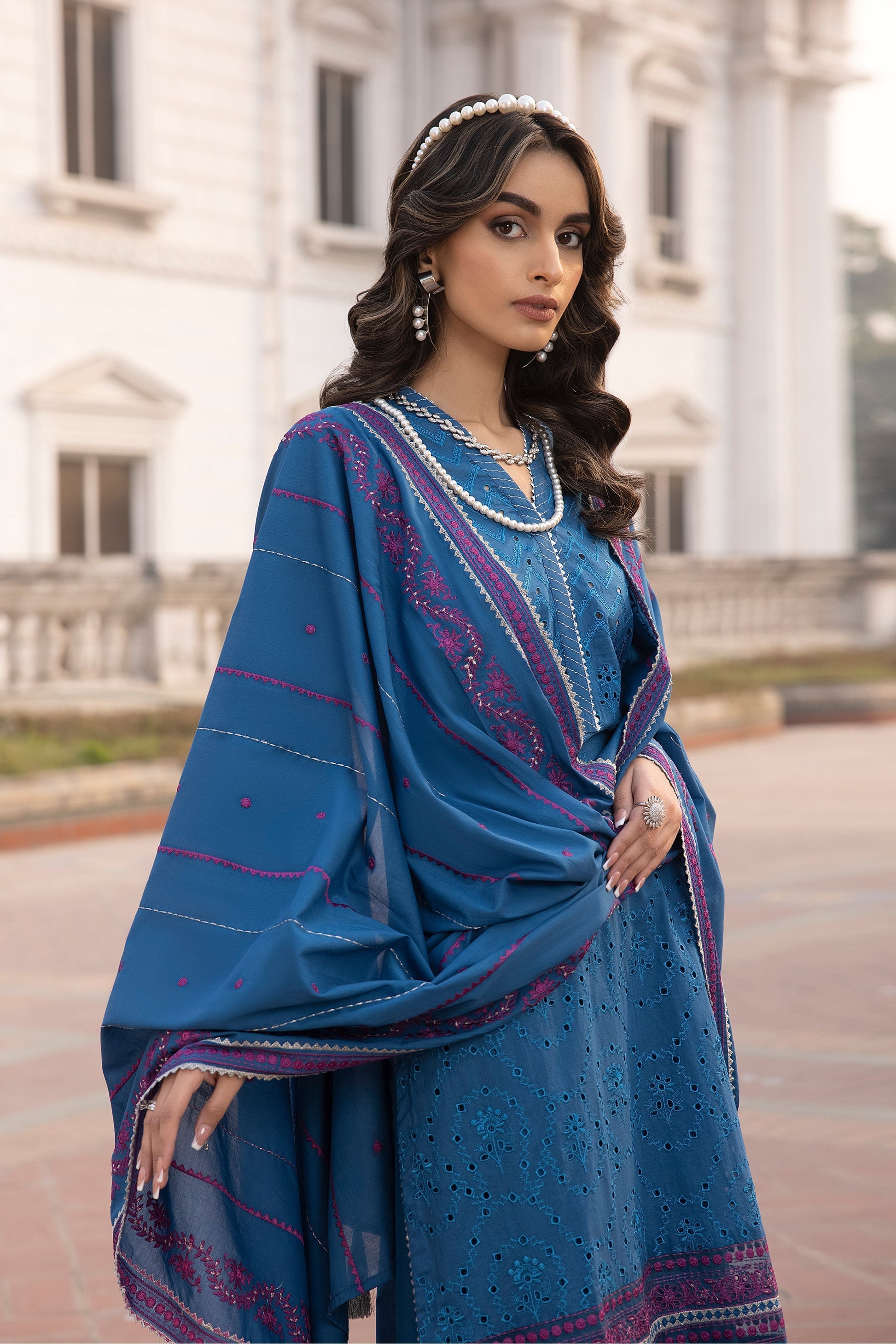 LSM | Spring Embroidered 24 | A-4 - by - Libasekhas UK - Registered Vendor of : LSM - 100% Original Designer Dresss
